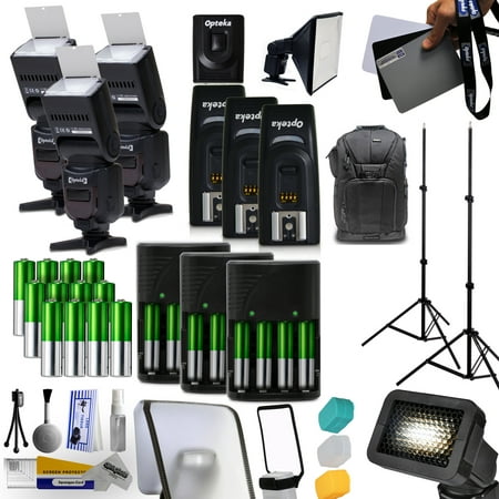 Opteka SpeedLight Power Zoom Flash 18-180mm All You Need Kit + Diffusers + Flash Remote Control + Receiver for Nikon Digital SLR Camera Models D5, D4, D90, D300, D610, D700, D750,