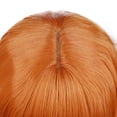 thumbnail image 2 of RightOn 14" Orange Wig Short Curly Wig with Bangs Dark Orange Wavy Bob Wig Women Orange Synthetic Hair Wigs with Wig Cap, 2 of 8