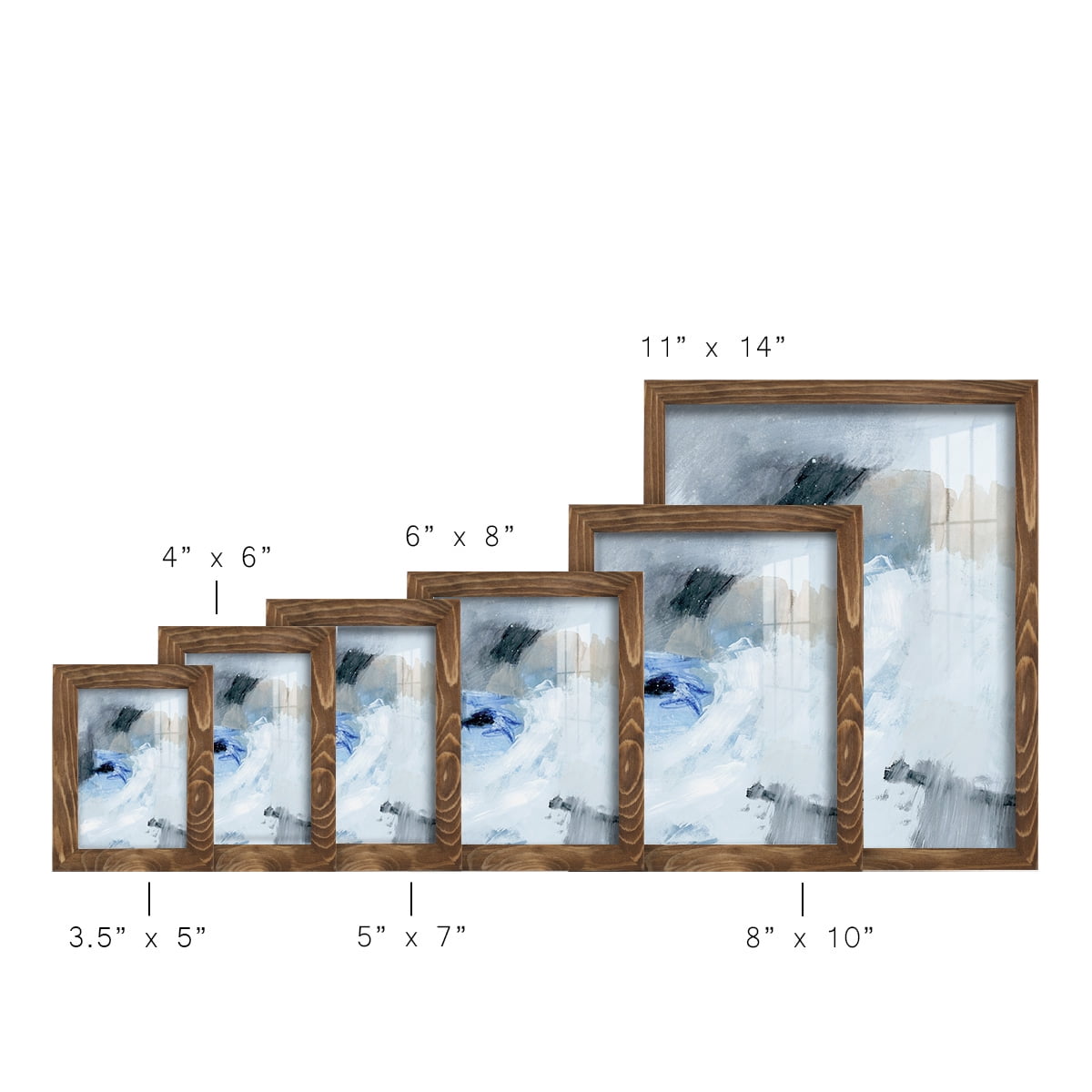 Welle I - Framed Print w/glass - Walnut