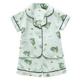 thumbnail image 1 of Ensembles de Pyjama pour Filles Imprimé Manches Courtes Chemises Boutonnées Ensemble Nuisette pour Tout-Petits Pyjamas pour Filles Garçons Filles Mode, 1 of 3