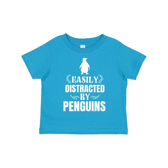 Inktastic Easily Distracted by Penguins Boys or Girls Toddler T-Shirt