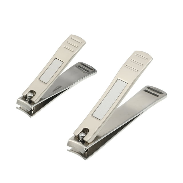 Unique Bargains 2 Pcs Coupe-Ongles Kit Portable pour Soin des Ongles Champagne Acier Inoxydable