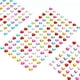 thumbnail image 1 of Uxcell 560 Pcs Pegatinas de Gemas para Manualidades 5 Hojas de Gemas Autoadhesivas Brillantes en Forma de Corazón Multicolor, 1 of 5