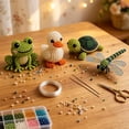 thumbnail image 4 of Tarmeek 3D Beaded Animal Kit - Miniature Bead Figure DIY Craft Set, Frog Duck Pond Friends, Multicolor Plastic Bead Art Kit for Stress Relief, Beginner-Friendly Complete Kit, 4 of 9