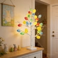 thumbnail image 4 of Pre-Lit Artificial Easter Tree with Colorful Egg Ornaments - Battery Operated LED Lights Tabletop Bonsai Tree for Home Decor, Spring Party Centerpiece, and Holiday Display, White-2, 23.62 inch, 4 of 8