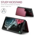 thumbnail image 3 of Mantto Case for Samsung Galaxy S22 Ultra with Card Holder, Retro PU Leather RFID Blocking Credit Card Slots Double Magnetic Clasp Flip Kickstand Shockproof Phone Cover for Galaxy S22 Ultra,Winered, 3 of 9