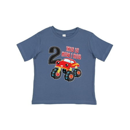 

Inktastic Monster Truck How I Roll 2nd Birthday Gift Baby Boy T-Shirt