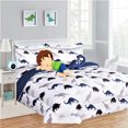 thumbnail image 1 of Ropa de cama de dinosaurio blanco tamaño doble, edredón, juego de sábanas y funda de almohada, peluche para niños y adolescentes., 1 of 6