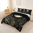 thumbnail image 2 of jejeloiu Cosmic Botanical Bedding For Girls,Whimsical Print Duvet Cover Full,Multicolor Black,Black Reversible,3 Pieces,1 Duvet Cover and 2 Pillowcases, 2 of 6