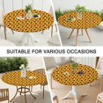 thumbnail image 7 of Yellow Black Dot Sunflower Pattern Round Fitted Tablecloth with Elastic Edge,Dining Table Cover Waterproof,Outdoor Round Tablecloth for Camping,Dining,Indoor and Outdoor, 7 of 7