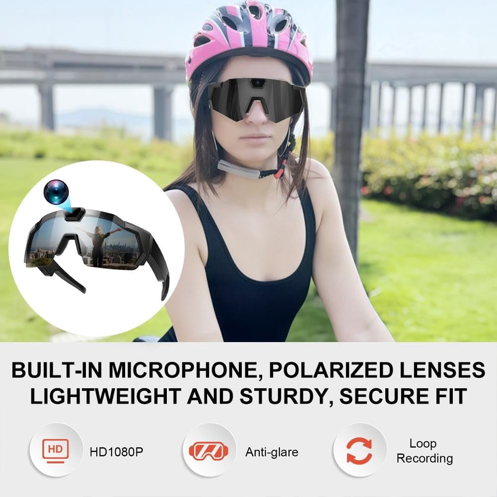 4K Baseball Camera Glasses — Unisex Smart Video Sunglasses, Supports 1080P HD Recording, Includes 32GB SD Card