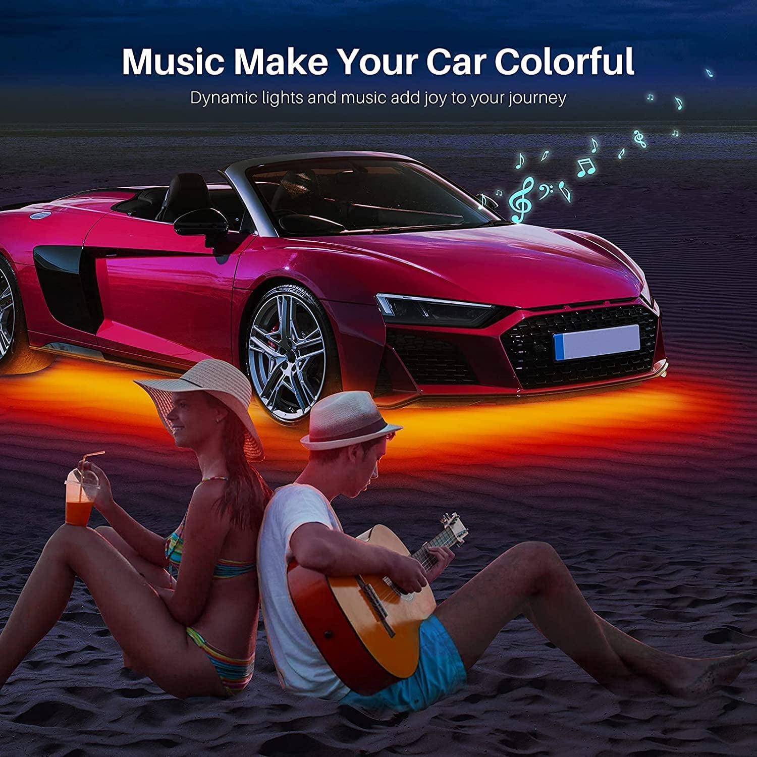 Gowinsee Double Row Car Underglow Lights Kit