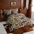 thumbnail image 2 of Erosebridal Camouflage 7pcs Bedding Comforter Set,Cartoon Ocean Sloth Camo Silhouette Queen Bedding Sets For Boys Kids,Reversible Black, 2 of 7