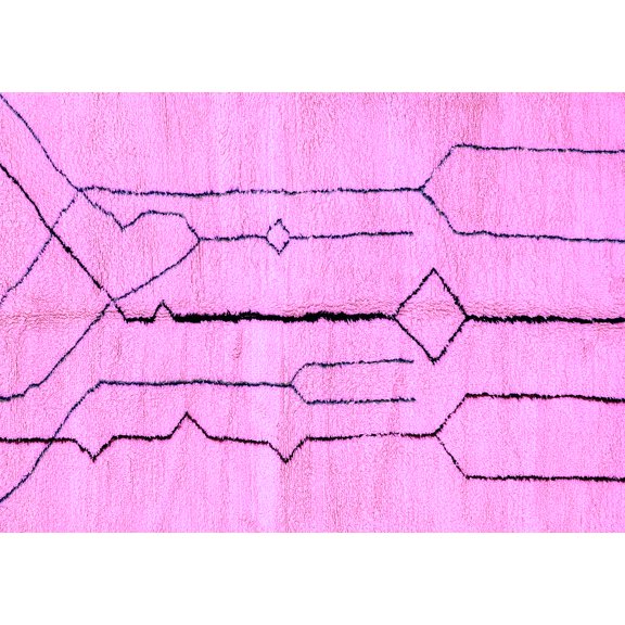 Ahgly Company Indoor Rectangle Solid Purple Modern Area Rugs, 5' x 7'