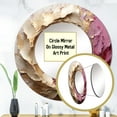 thumbnail image 3 of Designart "Luxurious Gold & Pink Pottery Spirals" Abstract Spirals Gold Large Round Mirror - Round Office Mirror Wall Decor - Modern Round Printed Mirror - 29" x 29", 3 of 6