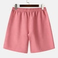 thumbnail image 5 of HOOMEUMY Men's Summer Sports Shorts Drawstring Elastic Waist Solid Color Beach Shorts with Pockets Lightweight Quick Dry Shorts for Workout Running Gym Pink M, 5 of 5