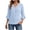 Light Blue, variant on Women’s chiffon Tops Summer 3/4 Length Sleeve Dressy Blouses V-Neck Business Casual Tops 2026 Easter