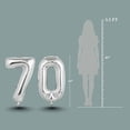thumbnail image 5 of Silver Number 70 Mylar Foil Balloon 40" - Helium or Air Inflatable Metallic Balloons for 70th Happy Birthday Party, Anniversary, Graduation Decor, 5 of 9