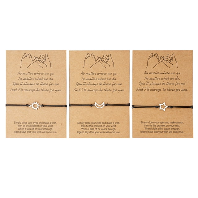 3 Pcs Matching Distance Bracelets Friendship For Sisters Girls Women Bikini Competition Jewelry Set Fancy Necklace for Women Gbdh1000-4 Interval Watch Western Jewelry Set Fit Bit for Men Fashion