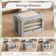 thumbnail image 2 of Paquete De 3 Contenedores De Almacenamiento De Ropa, Caja De Almacenamiento Plegable Con Marco De Metal, Organizador Apilable De Tela De Lino Con Asas De Transporte Y Ventana Transparente (Gris Claro, 2 of 5