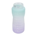 thumbnail image 3 of Botella de agua deportiva Botella de agua de bicicleta esmerilada con gradiente de 2000 ml con asa Botella de agua con manguera de silicona de paja para correr Cubierta verde Degradado, 3 of 14