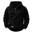 thumbnail image 4 of Mercatoo Boys Hoodies Half Zip Hooded Pullover Long Sleeve Oversized Sweatshirts with Pockets Fall Winter Ribbed Athletic Tops, 4 of 9