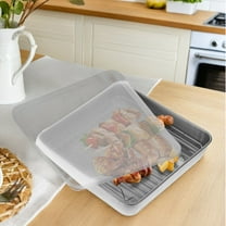 TABLZONE Stainless Steel Roasting Pan Set with Lid, Nonstick Oven Baking Rack and Grill Basket for Cooking