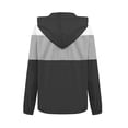 thumbnail image 4 of Women Lightweight Long Sleeve Hooded Jacket Color Block Waterproof Casual Utility Outwear, 4 of 8