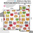 thumbnail image 5 of Multicolor Cat Head White Pattern Teens Toddler Nap Mat with Pillow, Sleeping Mat Bag for Preschool Daycare 51"x22", 5 of 6
