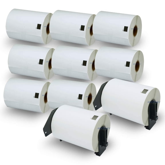 Compatible Shipping Labels Replacement for Brother DK-1241 (4" x 6"), Use with Brother QL Label Printers [10 Rolls   2 Reusable Cartridges]