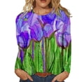 thumbnail image 4 of Blusa con cuello redondo y manga larga suelta a la moda para mujer Fridja bvmnju2224, 4 of 5