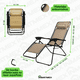thumbnail image 3 of Camastro Gravedad Cero Beige Plegable Duo INMATMEX Ideal Para Exteriores Jardín y Alberca INMATMEX Camastro Plegable Gravedad Cero Beige Duo, 3 of 9