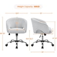 thumbnail image 2 of CRXX Velvet Swivel Vanity Chair with Back Upholstered Home Office Desk Armchair with Wheels Small Desk Chair for Bedroom Light Gray, 2 of 10