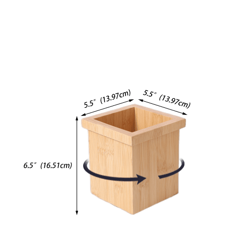 Better Homes & Gardens Bamboo Square Utensil Holder with Swivel, 5.5 in x 5.5 in x 6.5 in