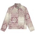 thumbnail image 4 of Jackets for Women Winter Coat Jackets Flannel Stand Collar Jacket(Damask Patterned Fabric Design,Size:S-4XL), 4 of 7