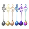 thumbnail image 1 of Music Note Spoons  Stainless Steel Creative Musical Notation Shaped Coffee Spoons Kitchen Utensil Spoon Set for Tea Dessert Drink Mixing Milkshake Stirring Spoon Silver, 1 of 11