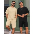 thumbnail image 4 of RICHCOIN Mens 2 Piece Sets Casual Outfit Summer Vacation Beach Short Sleeve T Shirts and Shorts for Men, 4 of 7