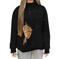 thumbnail image 6 of NMMUED Sweatshirt with Dog Pouch Quarter Zip Pullover Women Pet Pouch Sweatshirt Pullover Sweatshirts for Women Pet Pouch Sweatshirt Womens Sweatshirts No Hood Pet Carrier Sweatshirt Black L, 6 of 6