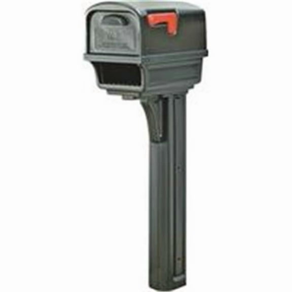 Double Wall Mailbox Post Combo - 11.50 x 21.77 x 50 in. - Black