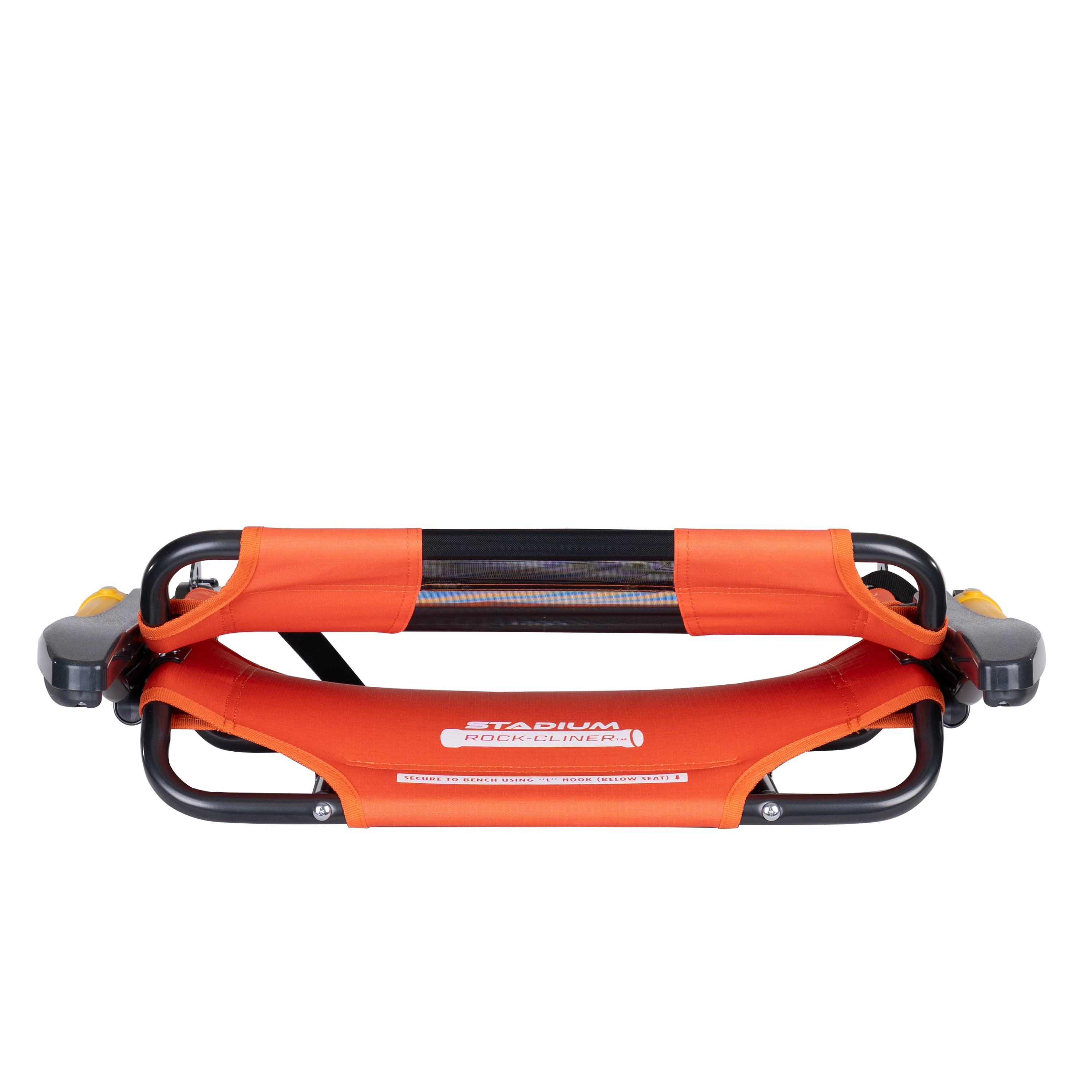GCI Outdoor Stadium Rock-Cliner Orange Rocking Stadium Seat for Bleachers with Back Support and Armrests