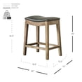 thumbnail image 7 of Elmo Bonded Leather Counter Stool Weathered Smoke Legs, Vintage Gray, 7 of 7