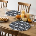 thumbnail image 5 of Fall Abstract Round Braided Placemats Set of 4, Pumpkin Flower Leaves Dot Black Heat Insulation Place Mats Washable Non-Slip Table Mats for Kitchen Dining Party, 13 Inches, 5 of 9