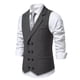 thumbnail image 2 of Camisa de Botón para Hombre, Cuello Retro Sólido Turndown Tanque sin Mangas con Bolsillos, Blusa de Moda Casual, 2 of 9