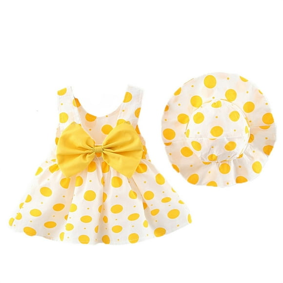 TBWNWG Girls Outfits & Sets Baby Girl Tutu Dress Summer Sleeveless Backless Birthday Party Dresses with Bow and Straw Hat Set,Sizes 18-24 Months