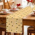 thumbnail image 5 of Yellow Beige Bee Table Runner 48 Inches Long Farmhouse Dress Scarves, Spring Floral Elegant Pastoral Flowers Dining Tablerunner for Coffee Table/Kitchen Island/Party Décor, 13" x 48", 5 of 8