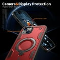 thumbnail image 4 of 360° Rotatable Magnetic Ring for iPhone 14 Case, Compatible with MagSafe [Non-Slip Texture Edge] [Built-in Kickstand] [Military Shockproof] Matte Soft TPU Bumper Ultra Slim, Red, 4 of 5