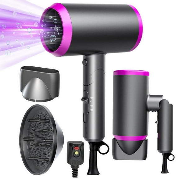 Hair Dryer with Diffuser and Concentrator, Professional Ionic Hair Dryer Fast Drying with 3 Heat Settings for Women