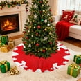 thumbnail image 6 of Cheapark Christmas Plush Red Tree Skirt - Decor for Tree Base, Festive Party Supplies for Christmas Home Decoration, 6 of 6