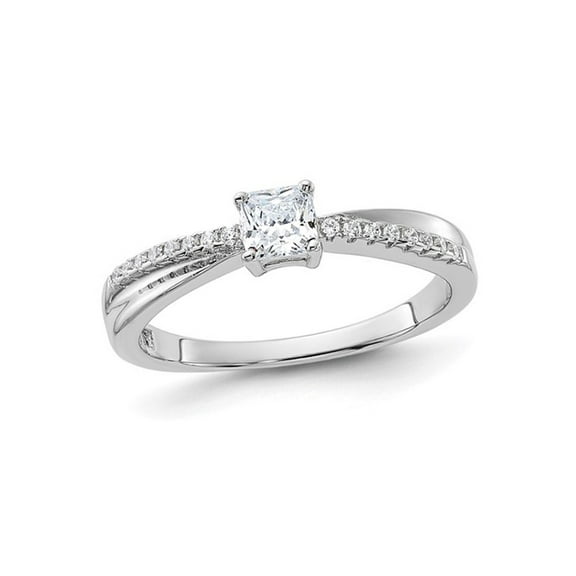 Sterling Silver Cubic Zirconia (CZ) Polished Promise Ring