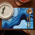 thumbnail image 5 of Light Blue Marble Flow Pattern Summer Placemats Table Placemats Set Of 4-Linen Kitchen Washable Placemats Table Mats 11.8"x17.7" Non-Slip Heat Resistant, 5 of 6